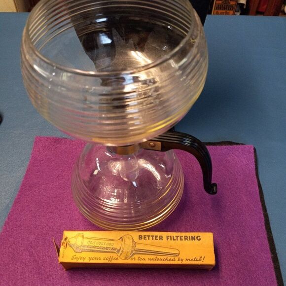 Vintage Glass Vacuum Coffee Maker Cottagecore Kitsch Grandmacore - Picture 1 of 6